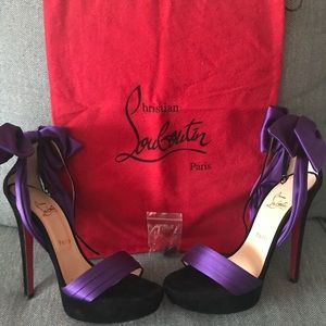 Christian Louboutin Vamponodo 100mm Purple Satin